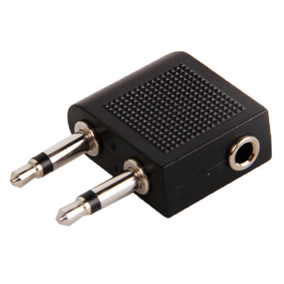 3.5mm Airplane Headphone Socket Adapter, 3.5mm Female to Dual 3.5mm Male, 3.5mm Female to Dual 3.5mm Male (Gold)