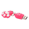 4GB Bear Paw Shaped Silicone USB 2.0 Flash Disk with Anti Dust Cup, 4GB (Red Plum)