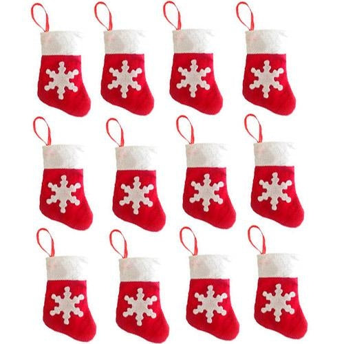 12 PCS Socks Shape Christmas Decoration Party Dinner Table Silverware Holders Pockets Diet Tools Decor Bag, Socks Shape