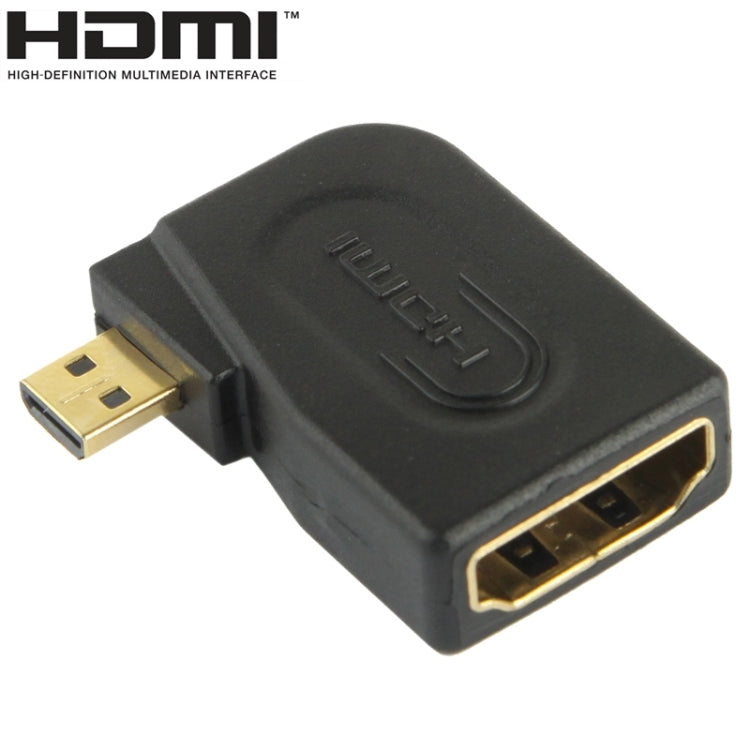 Gold Plated Micro HDMI Male to HDMI 19 Pin Female Adaptor with 90