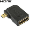 Gold Plated Micro HDMI Male to HDMI 19 Pin Female Adaptor with 90
