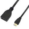 17cm Gold Plated Mini HDMI Male to HDMI 19 Pin Female Cable, Mini HDMI to HDMI