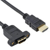 30cm HDMI (Type-A) Male to HDMI (Type-A) Female Adapter Cable with 2