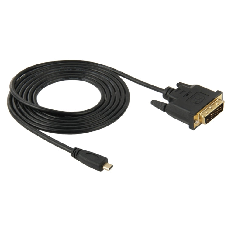 1.8m Micro HDMI (Type-D) Male to DVI 24+1 Pin Male Adapater Cable, DVI 24+1 Pin Male, Length: 1.8m