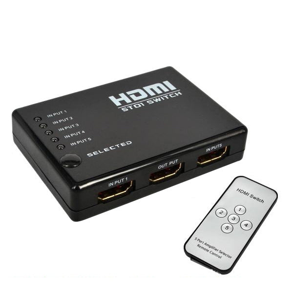 5 Ports 1080P HDMI Switch with Remote Controller