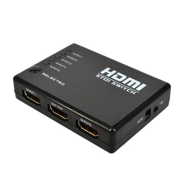 5 Ports 1080P HDMI Switch with Remote Controller, Support HDTV, Support HDTV