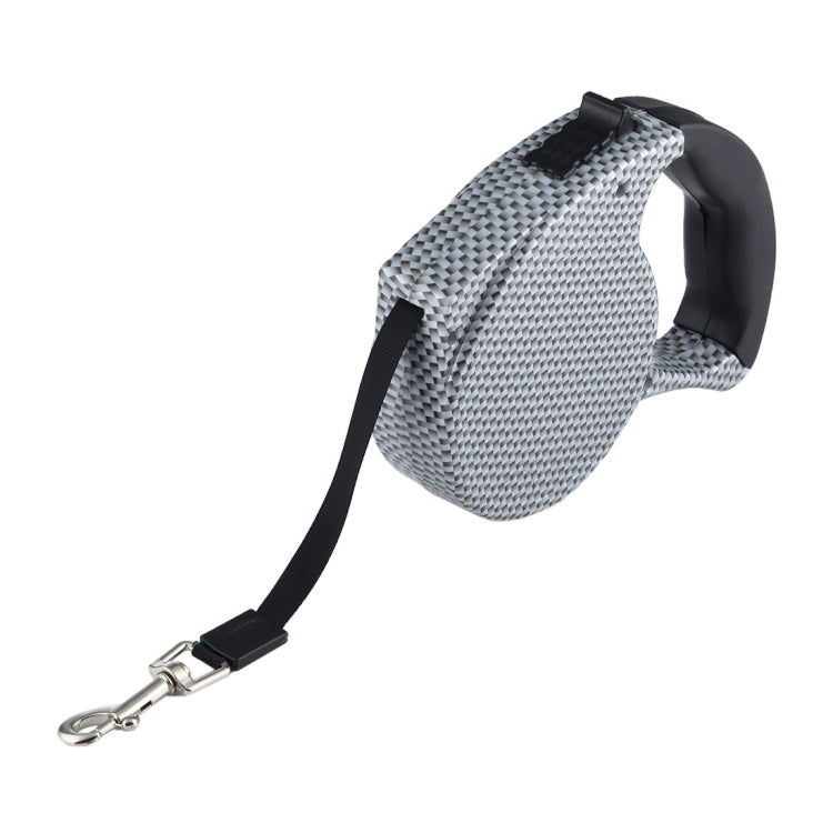 5m Black and White Grid Pattern Easy Operation Retractable Dog Leash, Black and White Grid