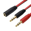 Noodle Style 3.5mm Jack Microphone + Earphone Cable for PC / Laptop