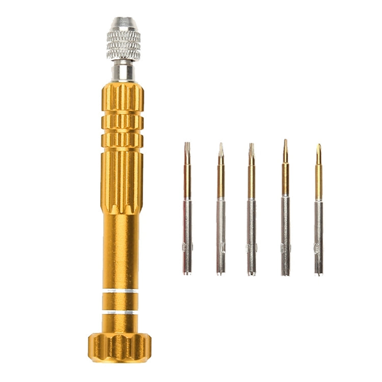 5 in 1 Gold Series Screwdriver Sets (T5 / T6 / 1.2 / 1.5 / 0.8), 5 in 1