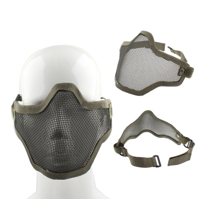 Half Face Net Mesh Style Protection Mask with Elastic Strap, Net Mesh Style Mask (Army Green)