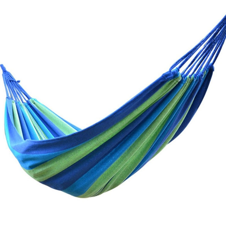 Blue Stripe Single Widening Camping Outdoor Canvas Hammock, Size: 190cm x 100cm, 190cm x 100cm (Blue)