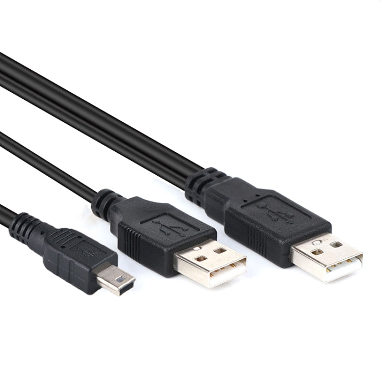 2 in 1 USB 2.0 Male to Mini 5pin Male + USB Male Cable