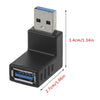 USB 3.0 AM to USB 3.0 AF Adapter, Down Angle AM to AF