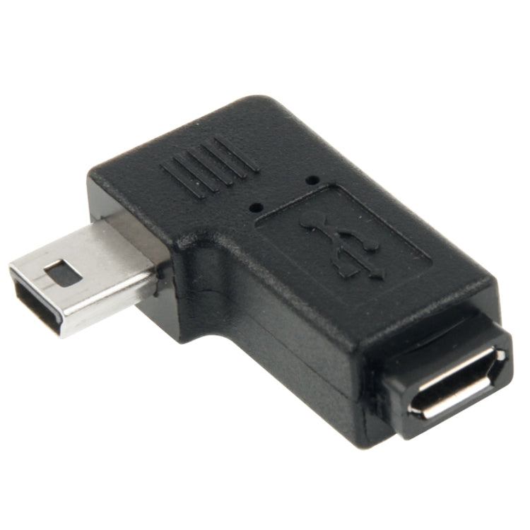 90 Degree Micro USB to Mini USB Adapter, Mini USB Female