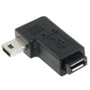 90 Degree Micro USB to Mini USB Adapter, Mini USB Female