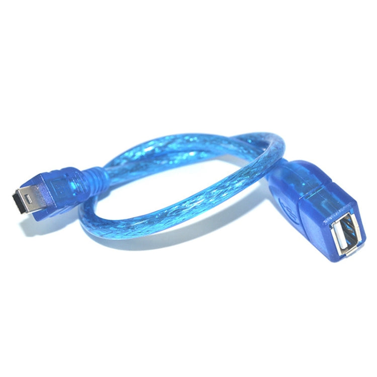 Mini 5-pin USB to USB 2.0 AF OTG Adapter Cable, Length: 22cm (Blue), 22cm