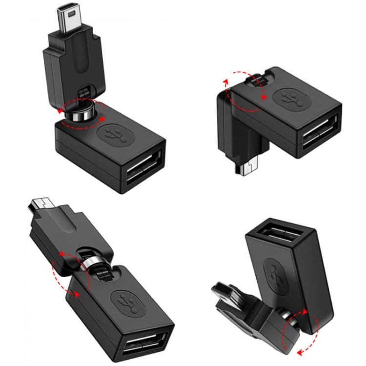 High Quality USB 2.0 AF to OTG Mini USB Adapter, Support 360 Degree Rotation, USB 2.0 AF