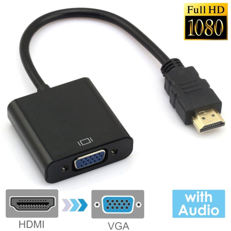 24cm Full HD 1080P HDMI to VGA + Audio Output Cable for Computer /