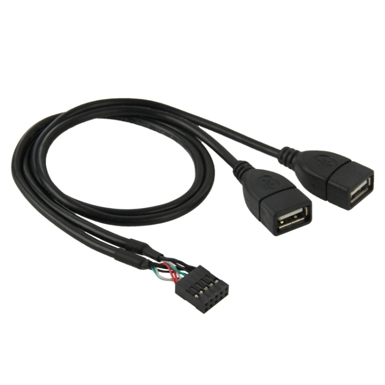 10 Pin Motherboard Female Header to 2 USB 2.0 Female Adapter Cable