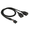 10 Pin Motherboard Female Header to 2 USB 2.0 Female Adapter Cable