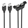 2 USB 2.0 Male to 2-port USB 2.0 Female with 2 Screw Holes Extension Cable, Length: 50cm, 2 USB 2.0 AM to 2 USB AF