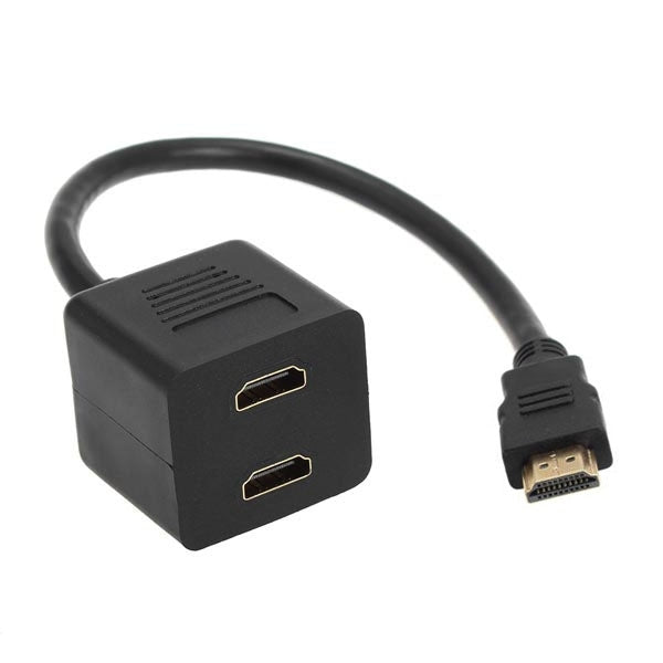 30cm HDMI Splitter Adapter Y Verteiler Stecker mit 2 Kupplung Gel