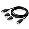3 in 1 Full HD 1080P HDMI Cable Adaptor Kit (1.5m HDMI Cable + HDMI