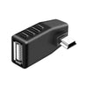 Mini USB Male to USB 2.0 AF Adapter, Support OTG Function, 90 Degree Left Angled, 90 Degree Right Angled