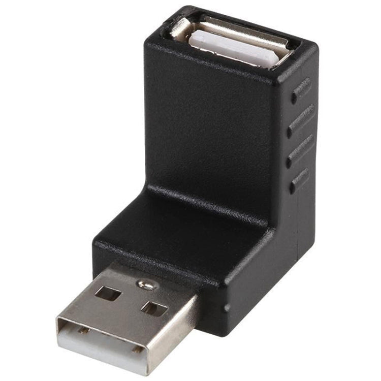 USB 2.0 AM to AF Adapter with 90 Degree Angle, 90 Degree Down Angled