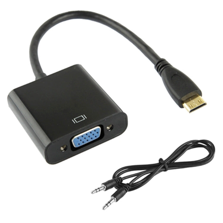 22cm Full HD 1080P Mini HDMI Male to VGA Female Video Adapter Cable