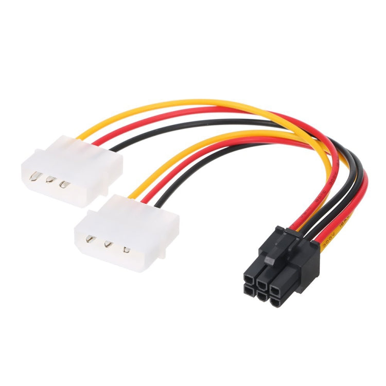 6 Pin Male to 2 x 4 Pin Female Power Cable