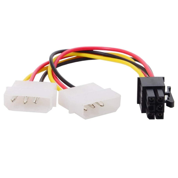 6 Pin Male to 2 x 4 Pin Female Power Cable, Length: 17.5cm, 6 Pin Male to Dual 4 Pin Female