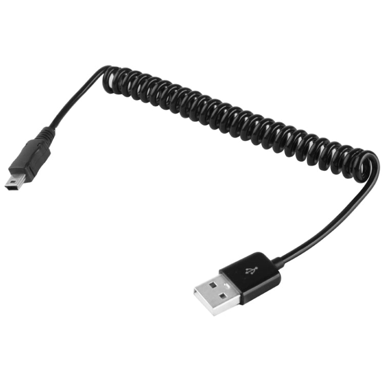 Mini 5-pin USB to USB 2.0 AM Coiled Cable / Spring Cable
