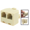 RJ11 Male to 2 RJ11 Female Socket Adapter Converter