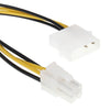 Motherboard Molex IDE 2-pin to 4-Pin ATX P4 12V ATX CPU Power Connector Adapter Cable, 2 Pin Male to 4 Pin Female