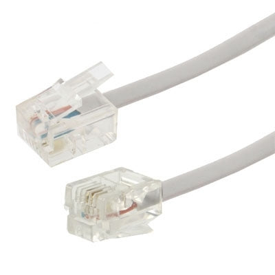 2 Core RJ11 to RJ11 Telephone cable, Length: 1m, Length: 1m