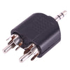 2 RCA Male to 3.5mm Male Jack Audio Y Adapter