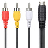 4 Pin S-Video to 3 RCA AV TV Male Cable Converter Adapter, Length: 1.5M, S-Video to AV 3RCA Male