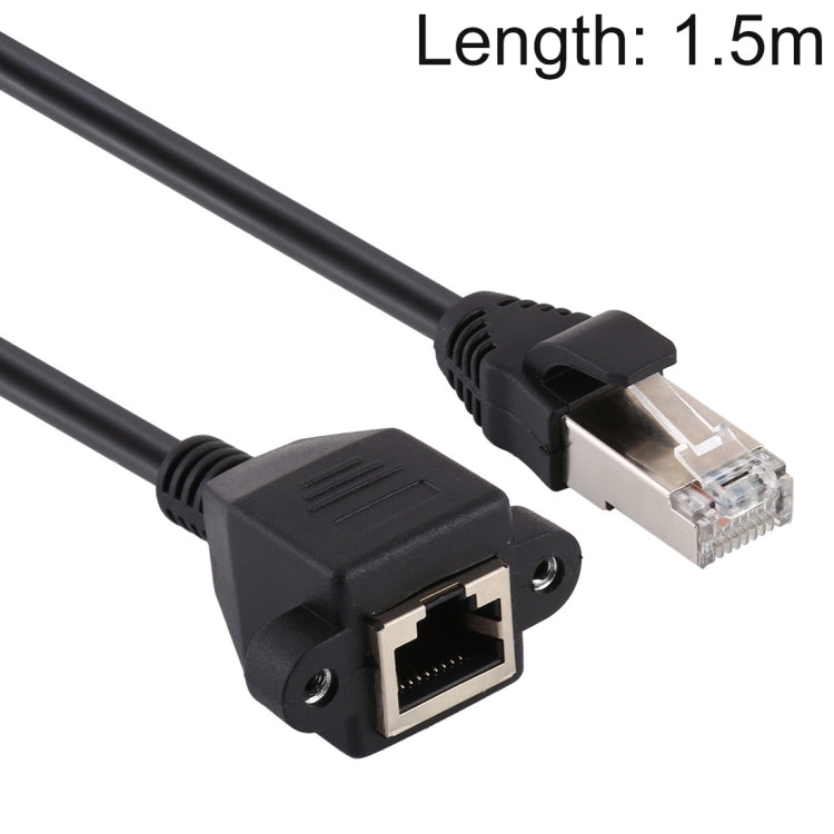 RJ45 Female to Male CAT5E Network Panel Mount Screw Lock Extension