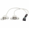 9 Pin Internal Header to 2x USB 2.0 AF Mount Pannel Cable