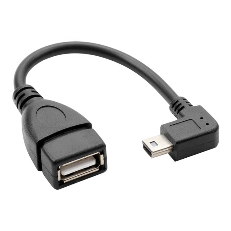 90 Degree Mini USB Male to USB 2.0 AF Adapter Cable with OTG Function