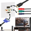 HDMI Female Plug + 3 RCA Female Plugs + VGA Female Plug Wall Plate