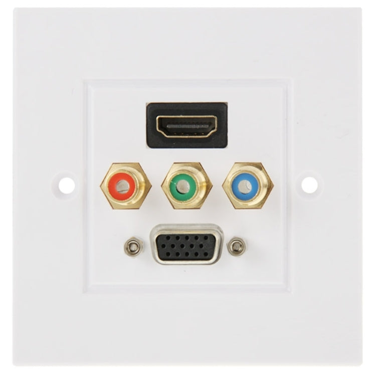 HDMI Female Plug + 3 RCA Female Plugs + VGA Female Plug Wall Plate Panel