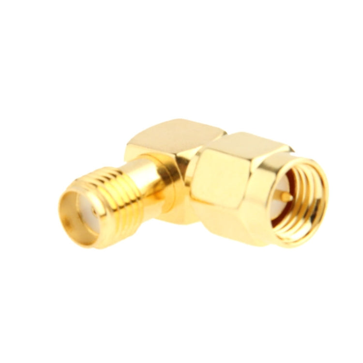 Gold Plated SMA Female to SMA Male Adapter with 90 Degree Angle, SMA Female to Male
