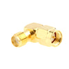 Gold Plated SMA Female to SMA Male Adapter with 90 Degree Angle, SMA Female to Male