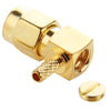 10 PCS Gold Plated Crimp SMA Male Plug 90 Degree Right Angle RF Connector Adapter for RG174 / RG316 / RG179 Cable, Crimp SMA Male Plug Right Angle
