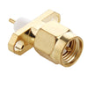 10 PCS Gold Plated SMA Male 2 Holes Panel Mount Short Dielectric Solder Connector Adapter, SMA Male 2 Holes