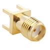 10 PCS Gold Plated SMA Female Panel Mount PCB Square Equally RF Connector Adapter, SMA Female