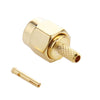 10 PCS Gold Plated Crimp RP-SMA Male Plug Pin RF Connector Adapter, Crimp RP-SMA Male Plug
