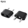 4pcs US to EU Plug Charger Adapter